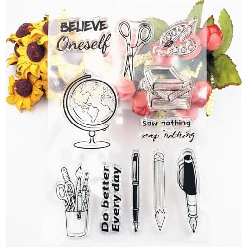 PANFELOU 11*16cm Globe stationery Transparent Silicone Rubber Clear Stamps cartoon for Scrapbooking/DIY Easter wedding album