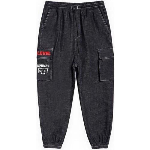 Plus Size 7XL-2XL 2021 Spring New Workwear Denim Trousers For Men Double Pocket Turnup Pants Causal Loose Jeans Streetwear