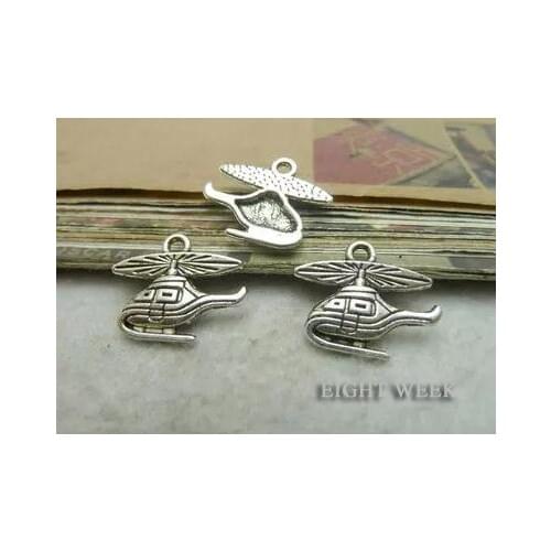 Zinc alloy pendant jewelry accessories diy handmade material charms antique Silver 16 * 19mm aircraft