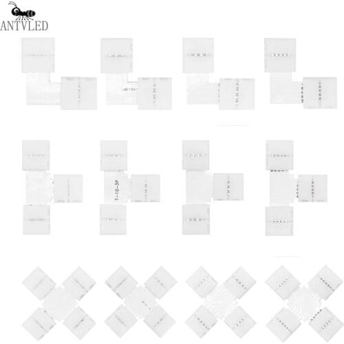 5PCS,WS2812B WS2811 WS2815 Free Soldering Led Connector 2,3,4,5PIN L/T/X Shape Corner Connector For 10mm RGB Led Strip Light