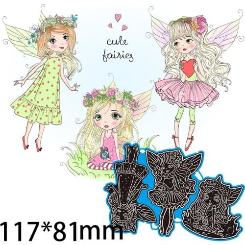Cutting Dies Pretty Flower fairy Stencil Craft for Scrapbook Stamps Dies Embossing Paper Gift Card 117*81mm