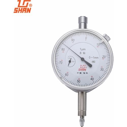 SHAN Dial Indicator 0-1mm/0.001mm Dial Gauge Dial Test Indicators Shockproof Micrometer Caliper Measure Tools