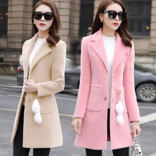 Woolen Coat Womens Mid-Length Korean Version 2020 New Autumn And Winter Dress Small Slim Womens Feminine Coat L9