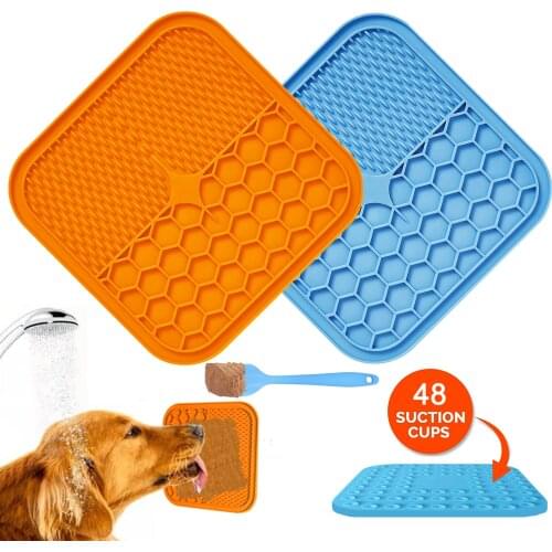 Silicone Dog Feeding Lick Mat with Sucker Cat Feeder Licking Pad For Dogs Cats Dog Bath Buddy Slow Feeder Food Cats Lick Pad