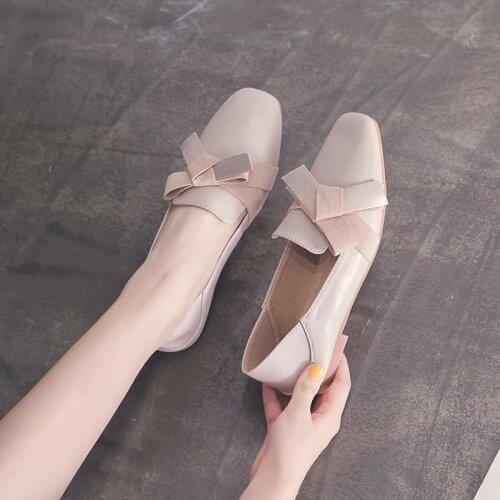Women Female Wedding Party Simple Style Flats Shoes Woman Leather Flat Shoes Female Casual Work Women Flats Ladies Shoes U19-02
