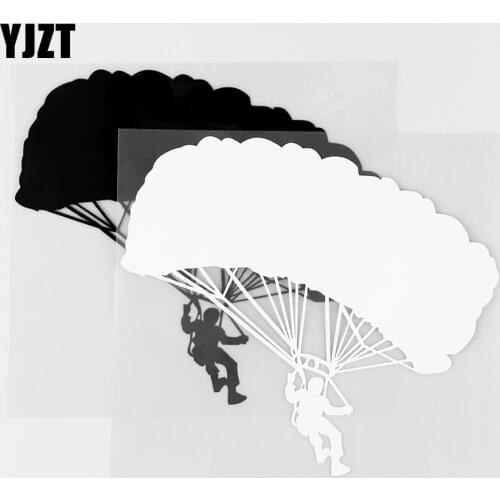 YJZT 16X14.2CM Parachute Power paraglider Vinyl Decals Car Stickers Black / Silver 10A-0128