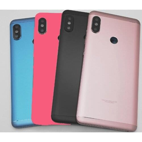 For Xiaomi Redmi Note 5 Pro Battery Back Cover Rear Cover Housing Door Redmi Note 5 Side Key Camera Glass Lens Spare Parts RED
