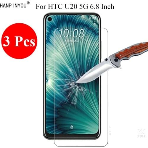 3 Pcs/Lot New 9H 2.5D Tempered Glass Screen Protector For HTC U20 5G 6.8" Protective Film + Clean Tools