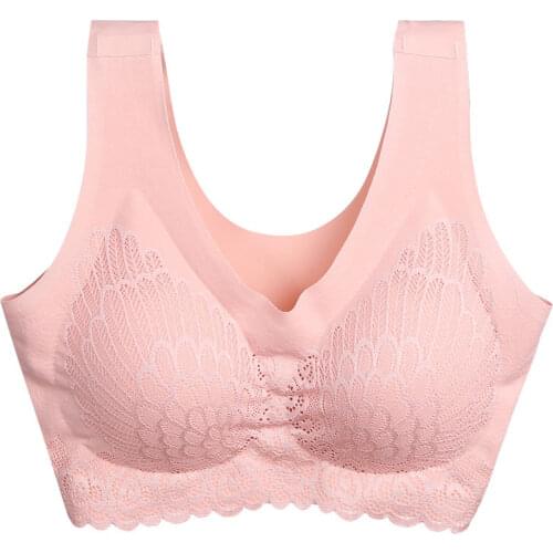 Thai latex lace sexy lingerie ladies fitness bra large size no steel ring gathered ladies underwear push up bra