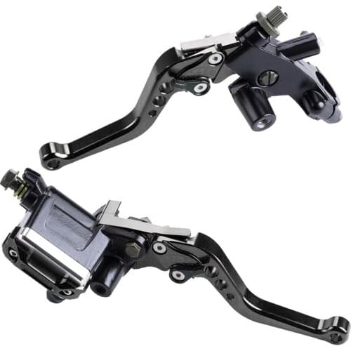1 Pair 7/8' 22mm Universal Motorcycle Brake Clutch Master Cylinder Reservoir Levers, Black
