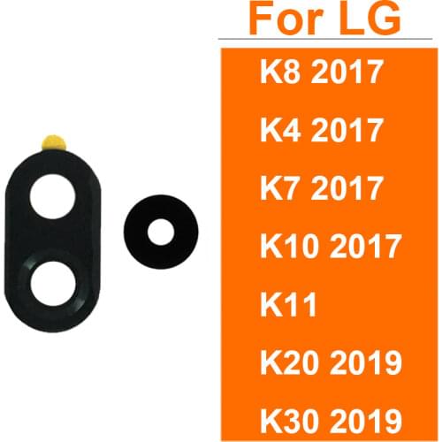 2PCS Rear Camera Lens For LG K4 K7 K8 K10 2017 Back Main Camera Glass Cover With Adhesive Sticker Replacement Repair Parts