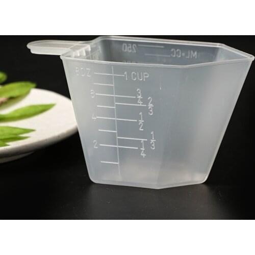 250ml Measuring cup-8oz Plastic for Handle Baking Beaker Coffee Jug Cup Container Kitchen Measuring tools washing powder rice cu