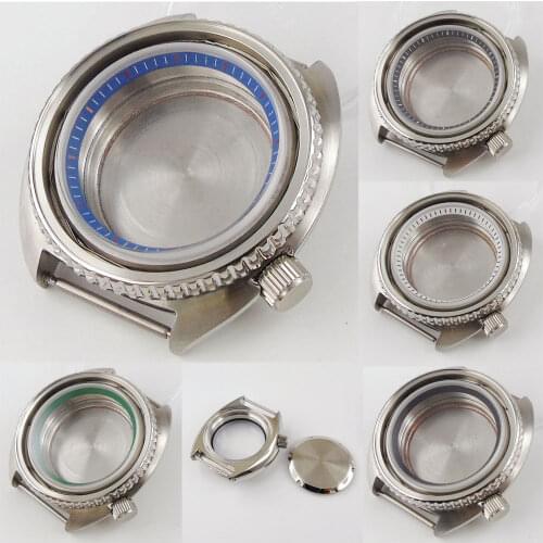 45 watch case parts fit for NH35A NH36A automatic movement wristwatch spare parts sapphire glass without bezel insert