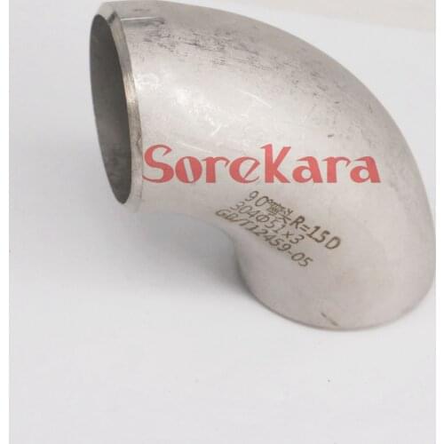 51x3mm O/DxThickness 304 Stainless Steel 90 Degree Elbow Butt Welded Pipe Fitting Water gas Oil
