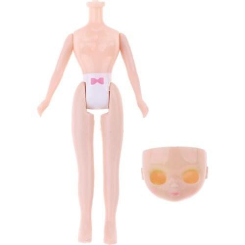 7.5cm Mini Doll Body Head Faceplate Backplate Kit for Petite Blythe DIY Making Accessories