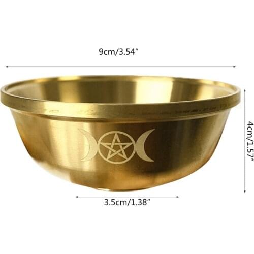 Altar Bowl Ritual Gold Plating Tableware Ceremony Moon Divination Astrological Tool Witchcraft Supplies