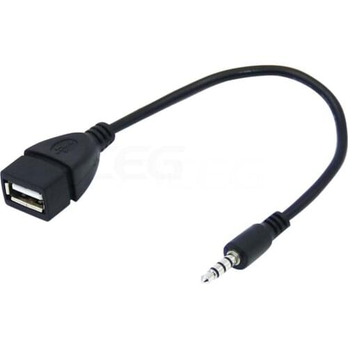 2pcs/lot Audio Convert Cable Wire Car AUX Cable A Female OTG Converter Adapter Cable 3.5mm Male Audio AUX Jack to USB 2.0 Type