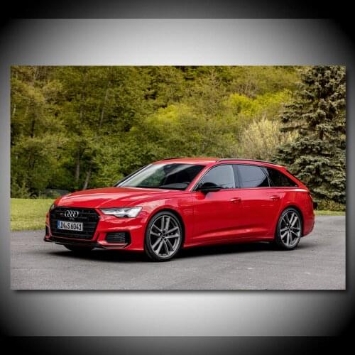 Audis A6 Avant Car Luxury Car Red Car Home Decor Posters Canvas Printed Wall Art Painting Living Room Decoration
