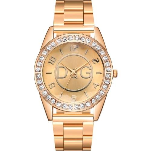 Zegarek damski New Luxury DQG Fashion Brand Watch Rhinestone quartz women watches Gold Silver Stainless ladies dress watch Reloj