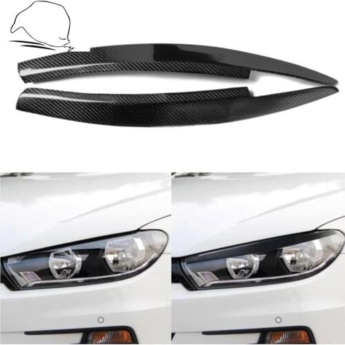 For Volkswagen VW Scirocco 2008-2017 Auto Headlight Cover Shells Eyebrows Eyelid Headlamp Stickers Racing Lights Car Accessories