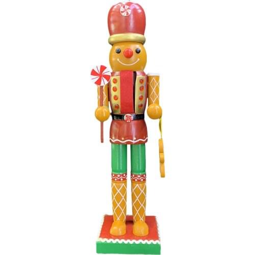 Wooden Crafts 35CM Wooden Nutcracker Soldier Puppet Christmas Gift Decoration 2020 2021 Household Nutcracker Decoration Dropship