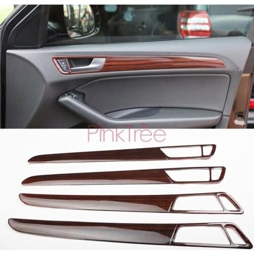 For Audi Q5 2010-2018 Wooden Color Interior Moulding Door Trim Strip Car Door Decoration Trim Car Styling Accessories