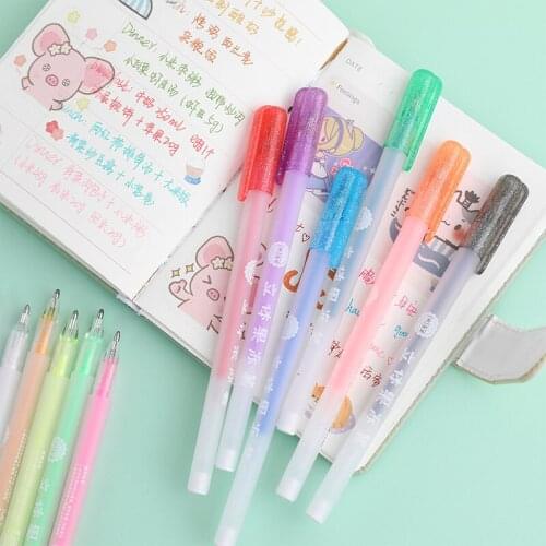 12 Colors White Gel Pen Photo Album Color Ink Pen Stationery Office Learning Cute Scrapbook Pen Diary DIY Stationery