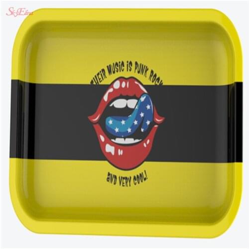 Metal Tobacco Rolling Tray Plate Discs Smoke Herb Grinder Weed Tobacco Storage Cigarette Holder Smoking Accessories 18*14cm 5z