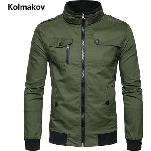 2019 Autumn spring Jackets men solid coats casual mens high quality outwear slim fit coat Fashion Classic cotton jacket male