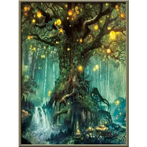 Landscape Flower Printed Canvas 11CT Cross Stitch Full Kit DIY Embroidery DMC Threads Sewing Handicraft Knitting Different