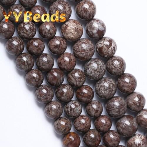 Natural Snowflake Obsidian Jaspers Stone Beads Round Loose Charm Beads For Jewelry Making DIY Bracelets Necklaces 4 6 8 10 12mm