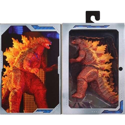 NECA Red Fire burning Gojira Articulated PVC Action Figure Collectible Dinosaur Toys Model Toys