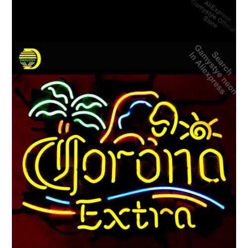 Neon Sign for Coron Extra Palm Tree Neon Bulb sign handcraft neon signboard neon wall lights Neon Bar Lamp Neon Signs For Home