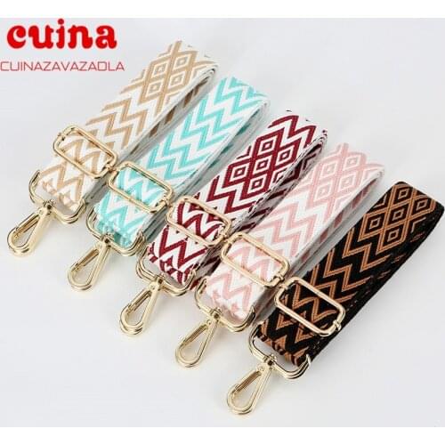 Fashion Color Patterns Nylon Handle Bag Strap Women Removable Diy Shoulder Rainbow Handbag Accessories Purse Strap