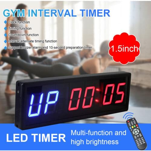 New LED Interval Timer Clock Digital Countdown Clock Stopwatch with Remote for Fitness LED Interval Timer Clock Stopwatch