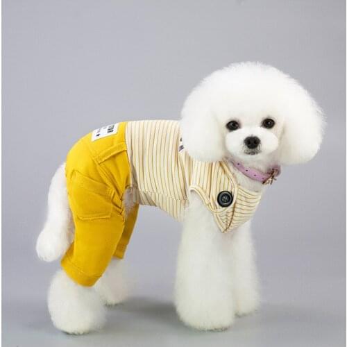 Pet Dog Clothes For Small Dogs Summer Clothes Cartoon Pet Four Feet Garment Dog Recreational Striped Pants Small Dogs Clothes