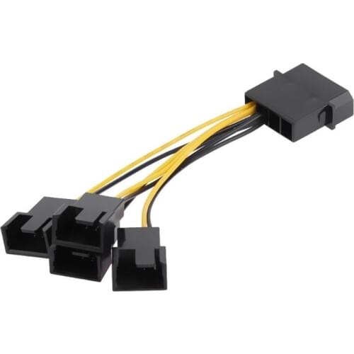 D-Port Computer CPU Case Fan 3Pin Fan Cable Cord 1 to 4 Ways Power Splitter Adapter Extension Connector PC Cooling Cooler Parts