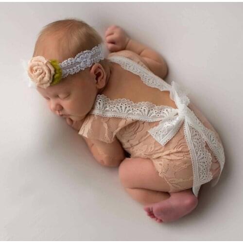 Newborn Photography Props Cute Clothes Baby Infant Girl Lace Romper Bow Princess Skirt for Baby Girl Accessories