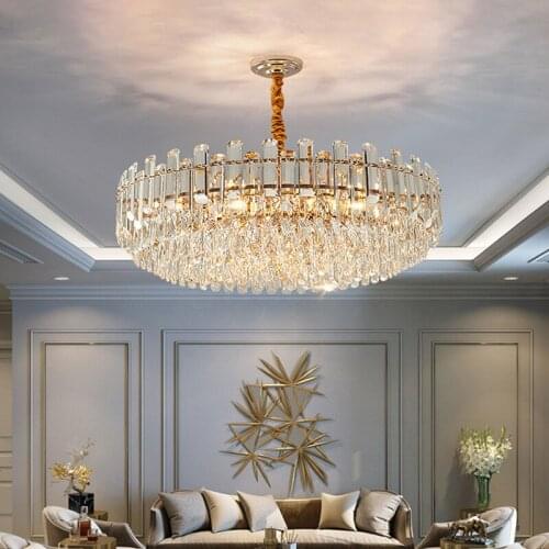 Modern Crystal Led Chandeliers Lighting Gold Led Chandelier Lamp Living Room Decor Suspension Luminaire Hanging Lights Fixtures