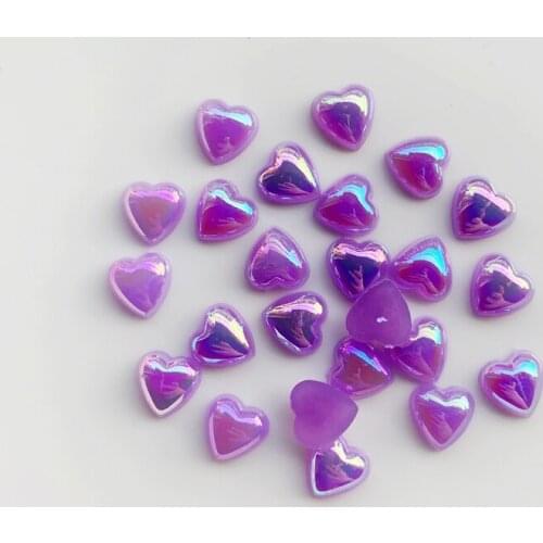 10mm AB Heart-Shaped Rhinestones for Crystal scrapbook Acrylic Flat Back DIY wedding Decorative 400pcs -HE26