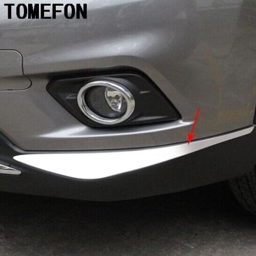 TOMEFON 2pcs For Nissan X-trail X Trail T32 Rogue 2014 2015 2016 Front Bumper Corner Protector Cover Trim ABS Chrome Car Styling