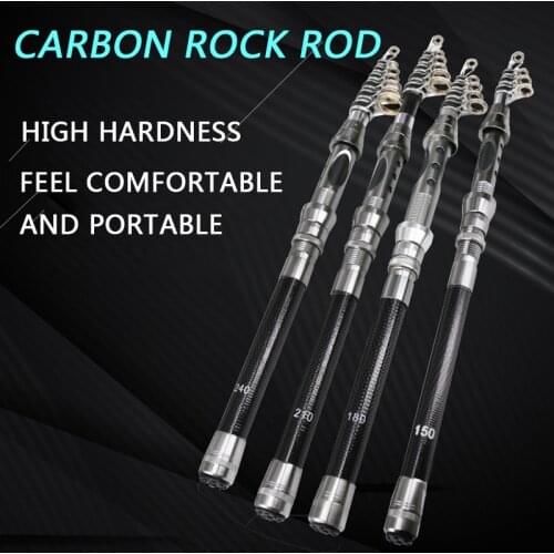 OURBEST New Rock Fishing Rod Travel 1.5m-2.7m Short Telescopic Sea Boat Carbon Fishing Rod Spinning Fishing Poles