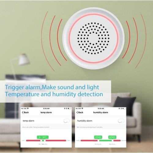 WiFi Siren Alarm Sensor Sound And Light Alarm Siren Home Security System Tuya Smart Life APP Compatible With Alexa Google Home
