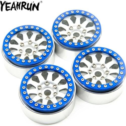 YEAHRUN 1.9inch Beadlock Wheel Rim Alloy Metal Wheel Hub for 1/10 Axial SCX10 CC01 RC Crawler Car Parts