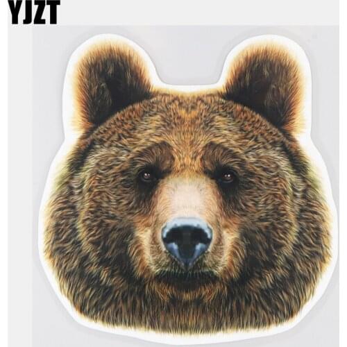 YJZT 16.5×17CM Bear Portrait Cartoon Waterproof Vinyl Decal Fashion Decoration Car Body Stickers 21A-0290