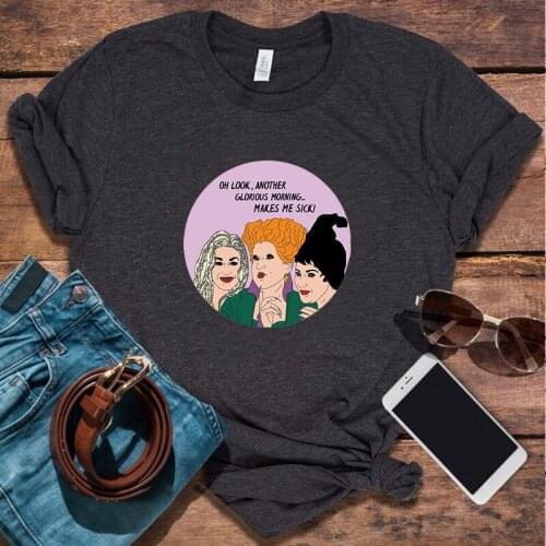 Sanderson Sisters Woman Tshirts Vintage Witch Halloween Women Clothing Gothic 2021 Halloween Women Fashion Tops