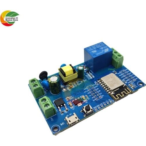 Ziqqucu ESP8266 ESP-12F Relay Module AC 90 -250V DC 12V WIFI Relay Switch Board Wireless Remote Control for Arduino Smart Home