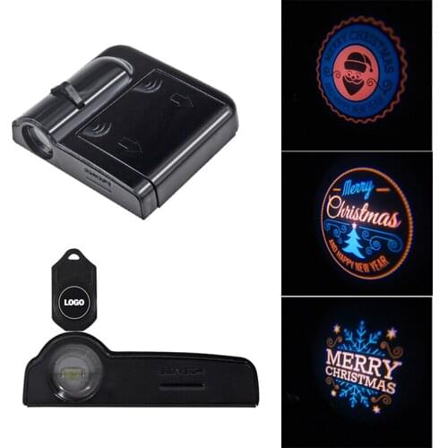 1PCS Wireless Christmas Projector Light Car LED Projector Welcome Light Projector For Mercedes BWM Car logo Welcome Light