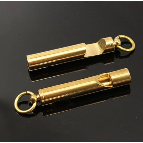 1 PCS Vintage brass whistle bottle opener brass whistle key ring pendant outdoor product EDC tools