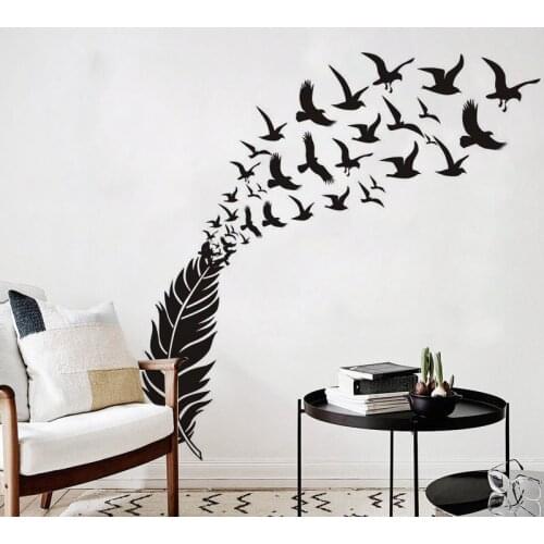 160*170cm Creative Feather Modern Wall Decals Wall Sticker DIY Abstract Poster Living Room Bedroom Decoration Mural